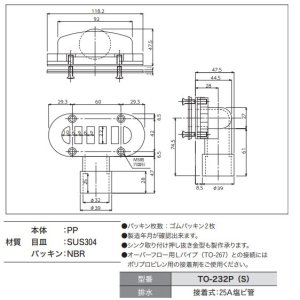 画像2: 小判型オーバーフロー 接着タイプ 