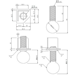 画像2: アングル用アジャストボール ネジW3/4×10山 最短42mm 最長75mm 