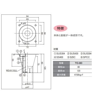 画像2: アジャスト脚　四角座付き W3/4×10山 最短80mm 最長120mm 