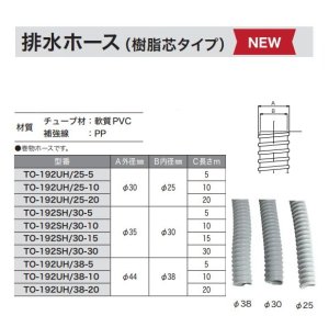 画像2: 排水ホース 10m巻 樹脂芯タイプ 内径:φ25mm 