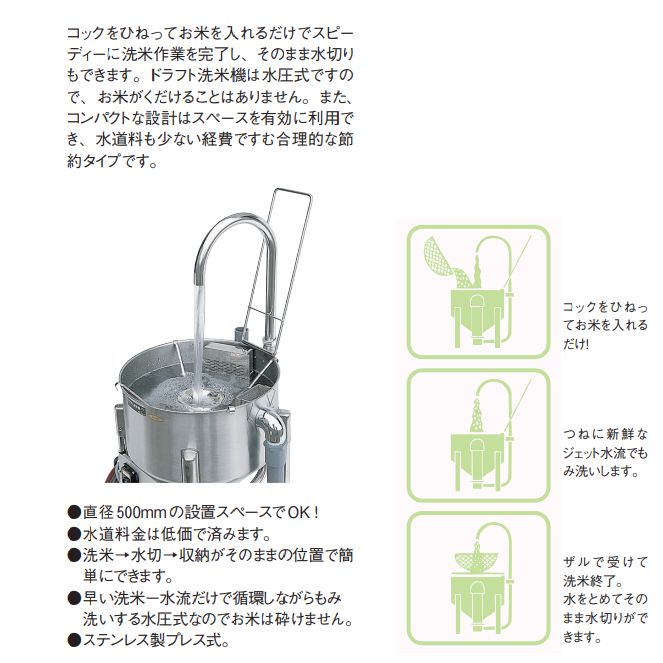 画像2: 送料無料!ドラフト洗米機(水圧式) 洗米能力7kg用